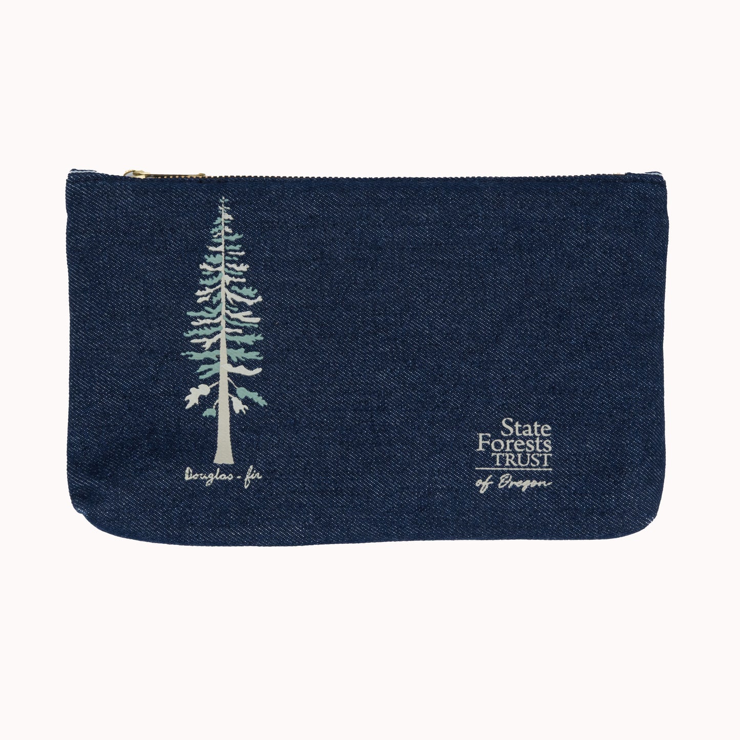 Douglas-fir Denim Zipper Pouch
