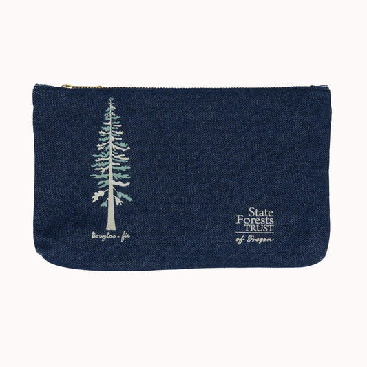 Douglas-fir Denim Zipper Pouch