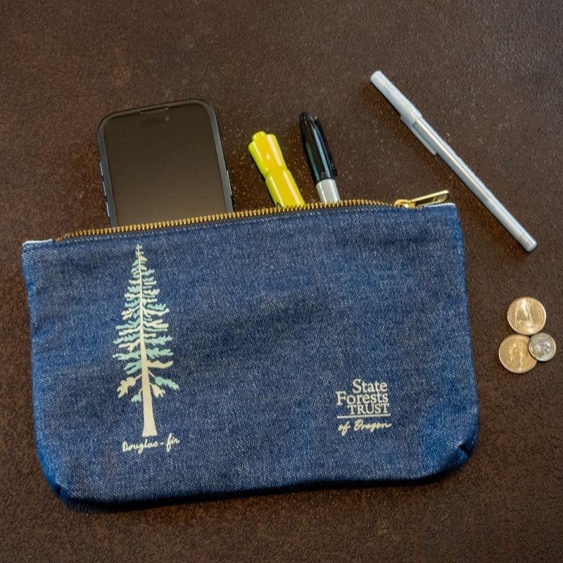 Douglas-fir Denim Zipper Pouch